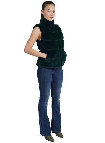 The Faux Fur  Emerald Vest