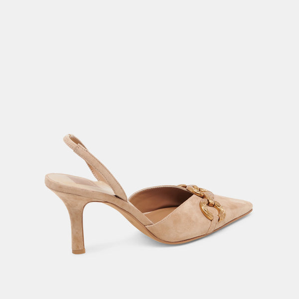 The Haylee Camel Suede Slingback