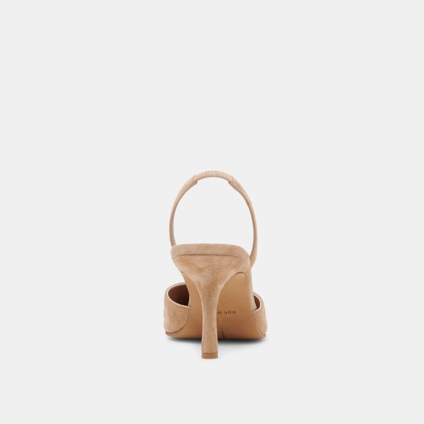 The Haylee Camel Suede Slingback