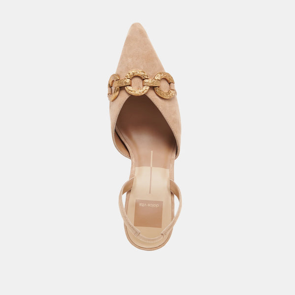 The Haylee Camel Suede Slingback