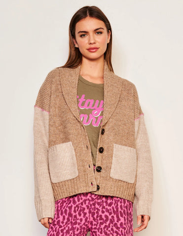 The Shawl Collar Cardi Taupe