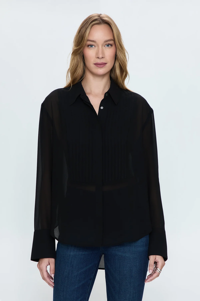 The Charlotte Sheer Tuxedo Shirt