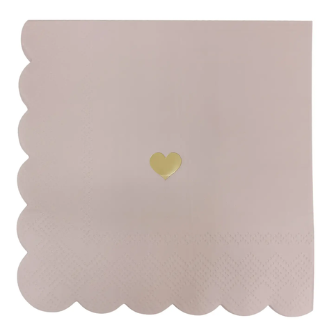 The *New* Pink w/ Gold Foil Heart Cocktail Napkins