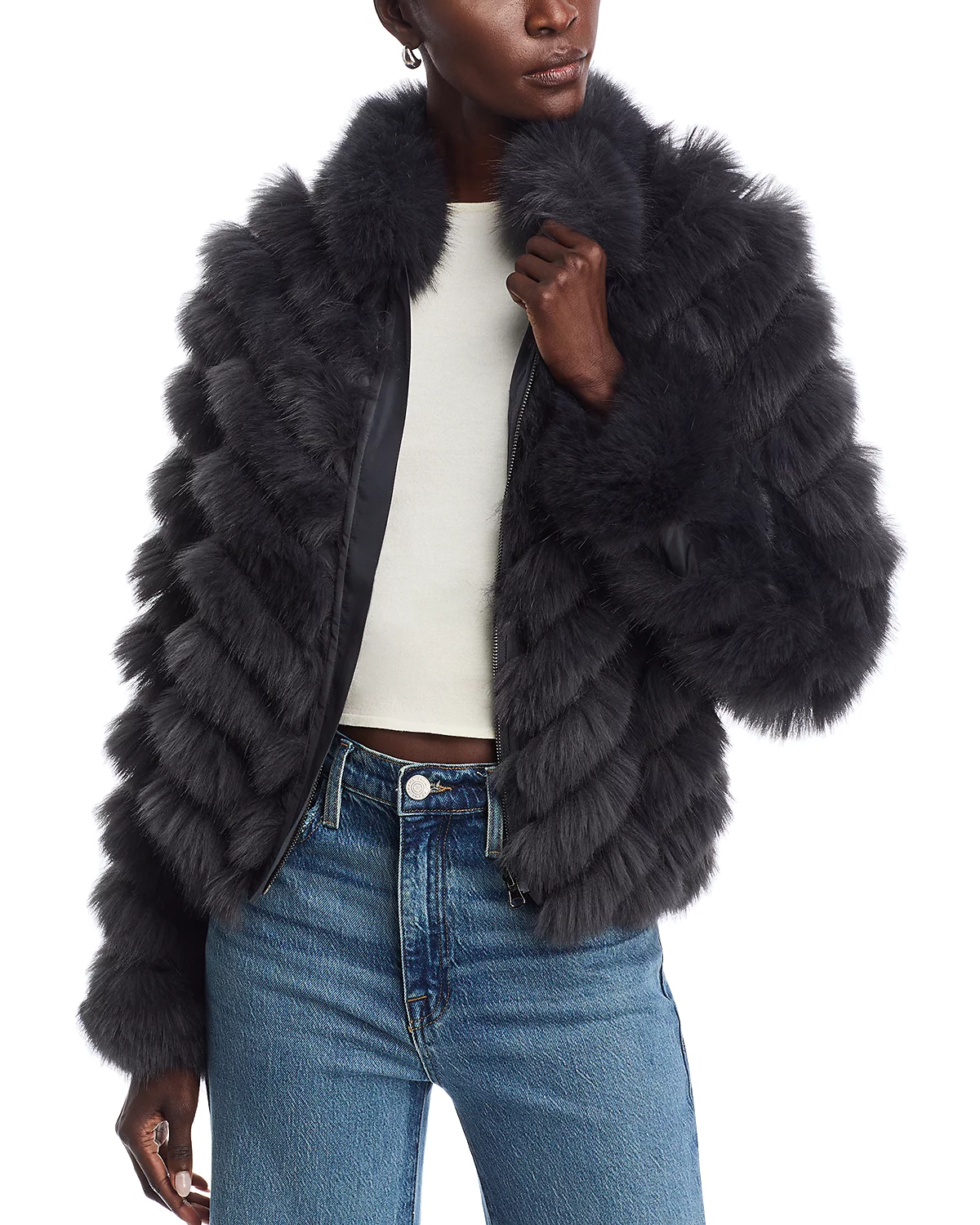 The Reversible Charcoal Faux Fur Jacket