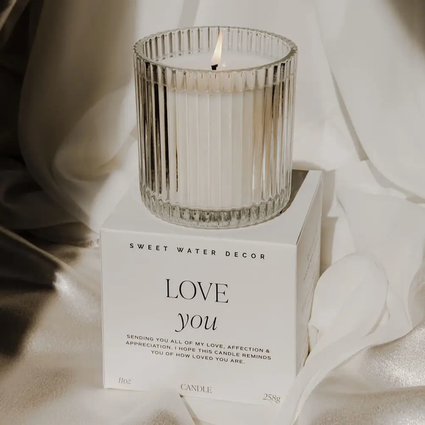 The LOVE You Fluted Soy Candle - Ribbed Glass Jar