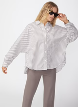 The 80's Poplin stripe Dolman Shirt