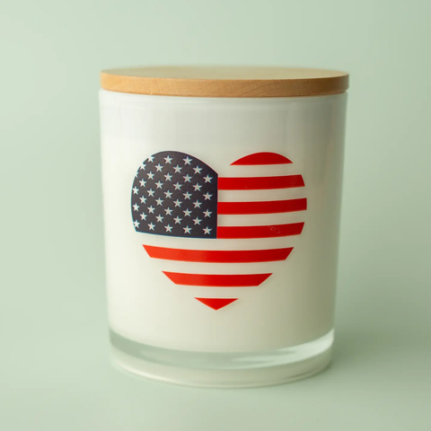 The American Flag Heart Soy Candle