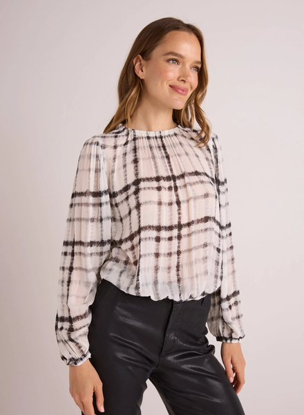 The Shirred Top - Brushed Plaid