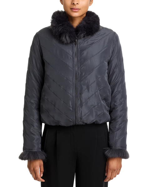 The Reversible Charcoal Faux Fur Jacket