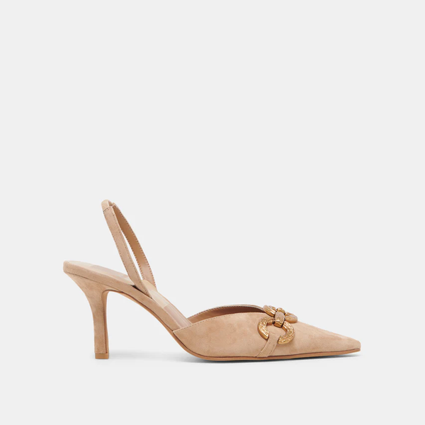 The Haylee Camel Suede Slingback