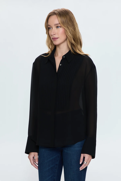 The Charlotte Sheer Tuxedo Shirt