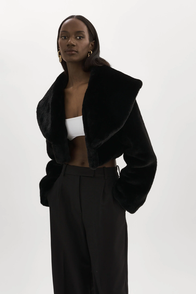 The Danika Crop Faux Fur Jacket