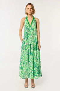 The Long Dress Nava Stripe Green Jengel