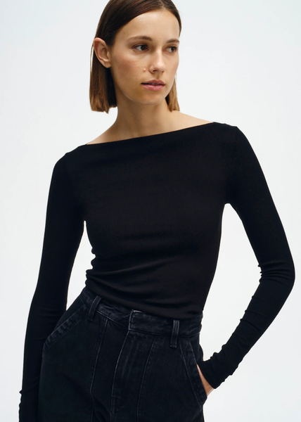 The Silk Rib Boat Neck Top