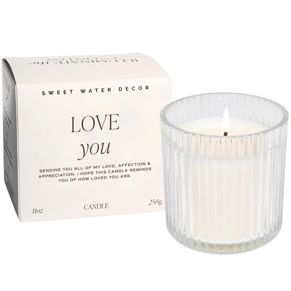 The LOVE You Fluted Soy Candle - Ribbed Glass Jar