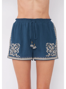 The Cotton Smocked Embroidered Short