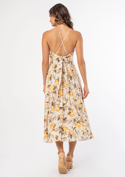The Lemon Print Midi Dress